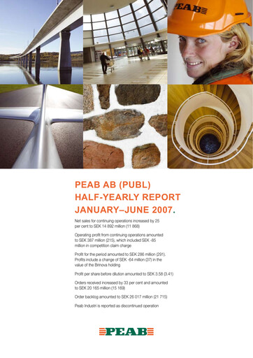 Miniature Peab Rapport semestriel 2007-h1