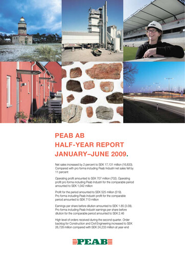 Miniature Peab Rapport semestriel 2009-h1