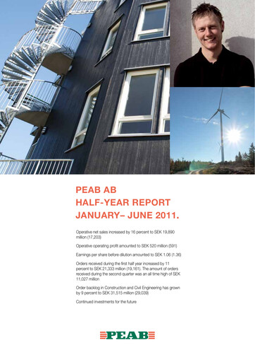 Miniature Peab Rapport semestriel 2011-h1