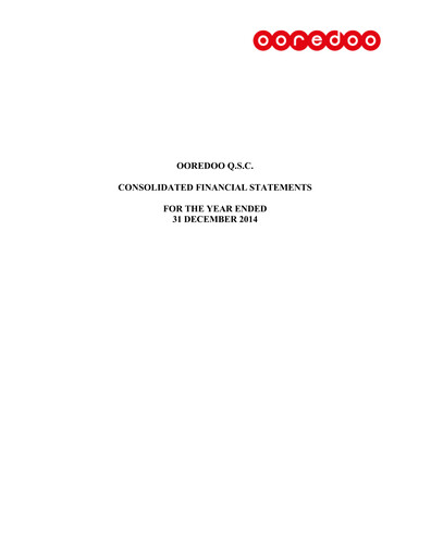 Thumbnail Ooredoo Qatar Financial Statement 2014