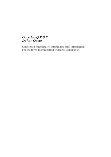 Thumbnail Ooredoo Qatar Quarterly Report 2025-q1