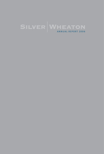 Thumbnail Wheaton Precious Metals Annual Report 2006