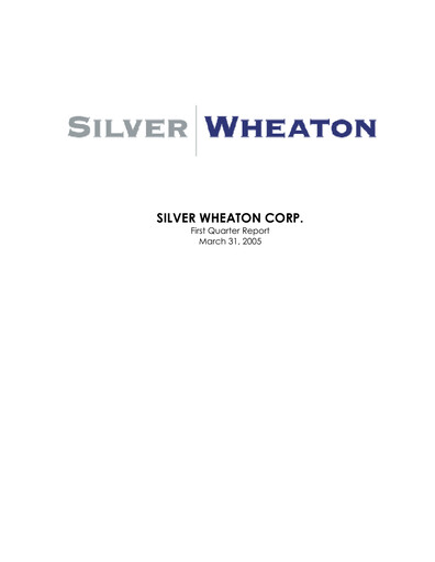 Thumbnail Wheaton Precious Metals Financial Statement 2005-q1