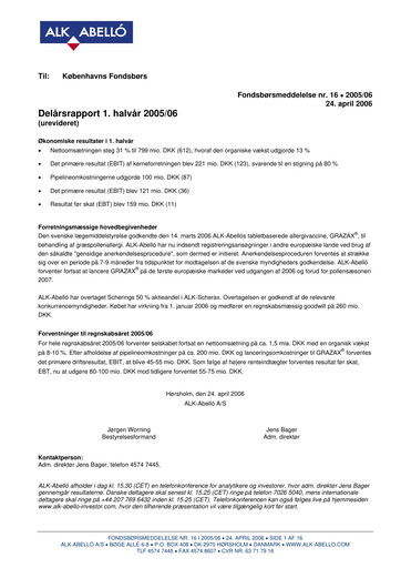 Thumbnail ALK-Abelló Half-year Report 2005-2006-h1