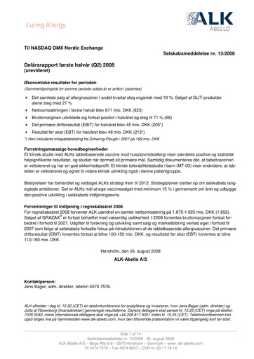 Thumbnail ALK-Abelló Half-year Report 2008-h1