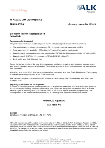 Thumbnail ALK-Abelló Half-year Report 2010-h1