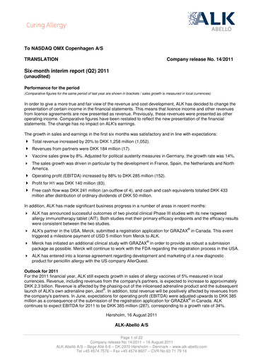 Thumbnail ALK-Abelló Half-year Report 2011-h1