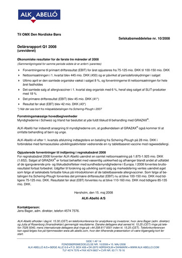 Miniature ALK-Abelló Rapport trimestriel 2008-q1