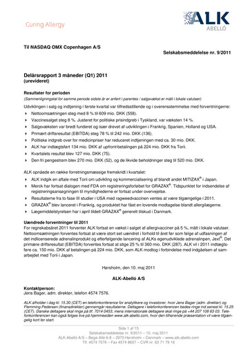 Miniature ALK-Abelló Rapport trimestriel 2011-q1