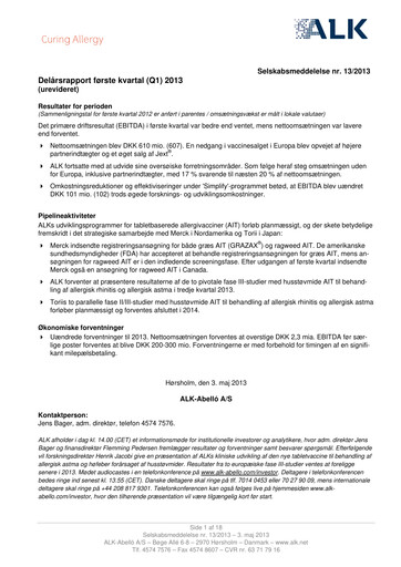 Miniature ALK-Abelló Rapport trimestriel 2013-q1