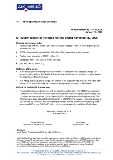 Miniature ALK-Abelló Rapport trimestriel 2005-2006-q1