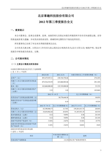 Thumbnail Ourpalm Quarterly Report 2012-q3