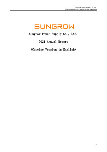 Thumbnail Sungrow Power Supply Annual Report 2021