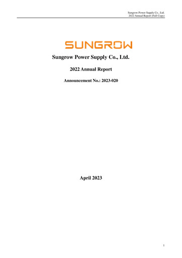 Thumbnail Sungrow Power Supply Annual Report 2022