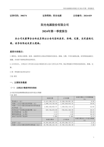 Thumbnail Sungrow Power Supply Quarterly Report 2024-q1