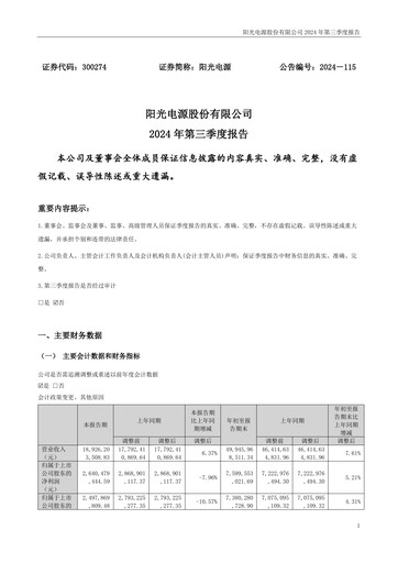 Thumbnail Sungrow Power Supply Quarterly Report 2024-q3