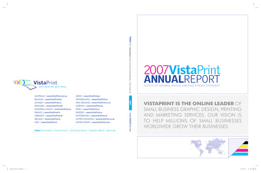 Thumbnail Cimpress Annual Report 2007