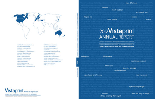 Thumbnail Cimpress Annual Report 2012