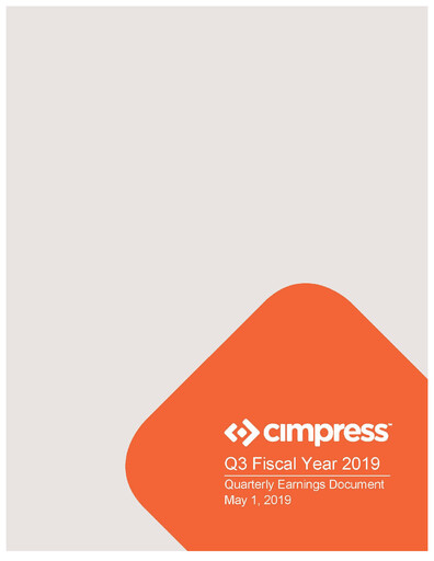 Miniature Cimpress Rapport trimestriel fy2019-q3