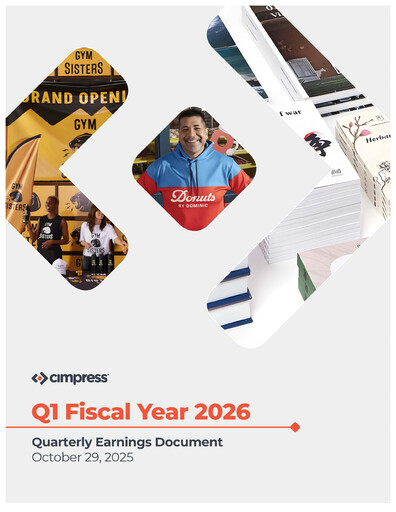 Miniature Cimpress Rapport trimestriel fy2026-q1