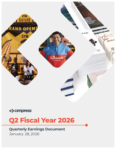 Miniature Cimpress Rapport trimestriel fy2026-q2