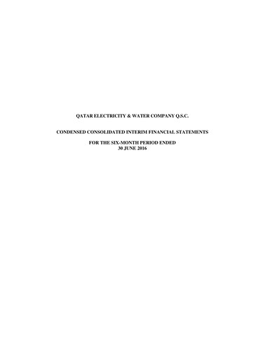 Thumbnail Qatar Electricity & Water Company Half-year Report 2016