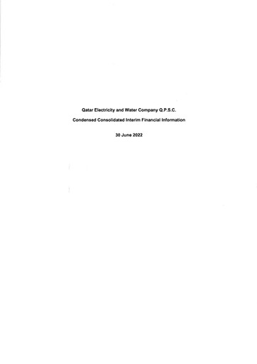 Thumbnail Qatar Electricity & Water Company Half-year Report 2022
