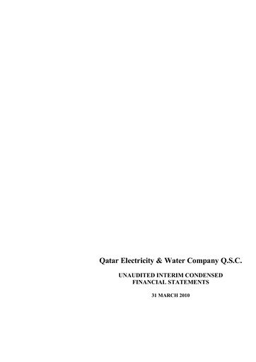 Thumbnail Qatar Electricity & Water Company Quarterly Report 2010-q1