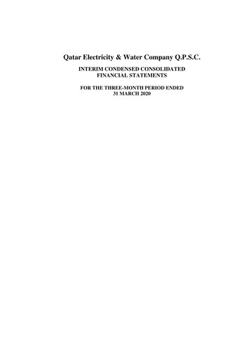 Thumbnail Qatar Electricity & Water Company Quarterly Report 2020-q1