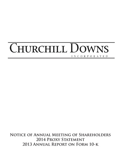 Thumbnail Churchill Downs Annual Report 2013
