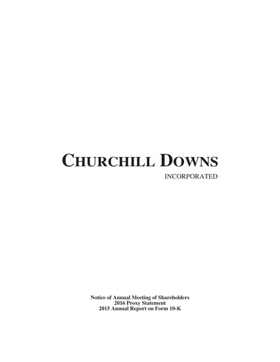 Thumbnail Churchill Downs Annual Report 2015