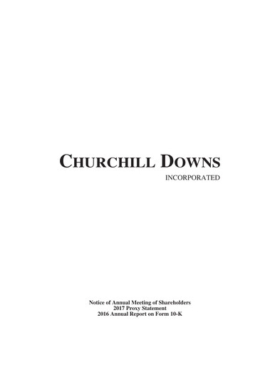 Thumbnail Churchill Downs Annual Report 2016