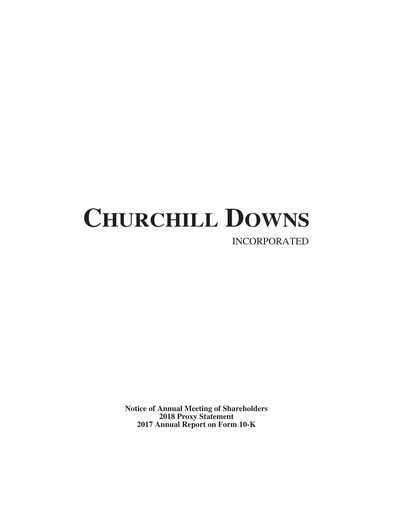 Thumbnail Churchill Downs Annual Report 2017