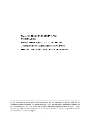 Thumbnail ChipMOS Technologies Financial Statement 2016
