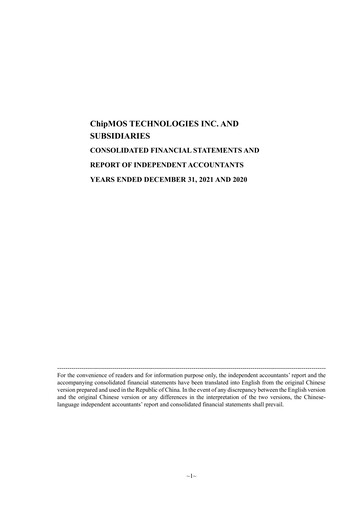 Thumbnail ChipMOS Technologies Financial Statement 2021
