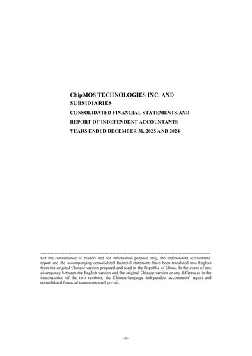 Thumbnail ChipMOS Technologies Financial Statement 2025