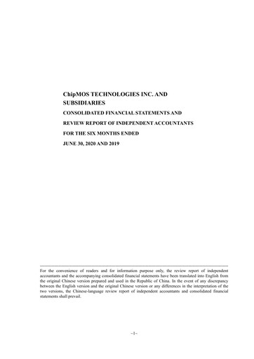 Miniature ChipMOS Technologies Rapport semestriel 2020-h1