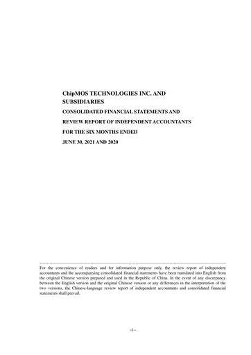 Miniature ChipMOS Technologies Rapport semestriel 2021-h1