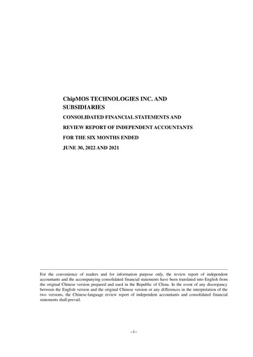 Miniature ChipMOS Technologies Rapport semestriel 2022-h1