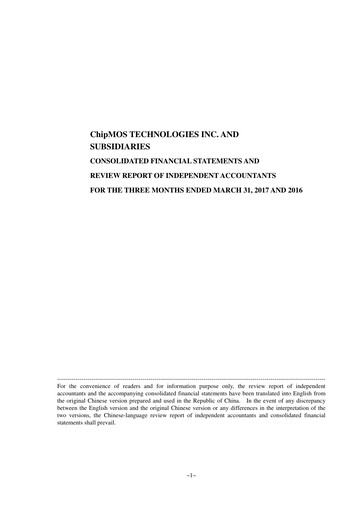 Miniature ChipMOS Technologies Rapport trimestriel 2017-q1