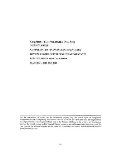 Miniature ChipMOS Technologies Rapport trimestriel 2021-q1
