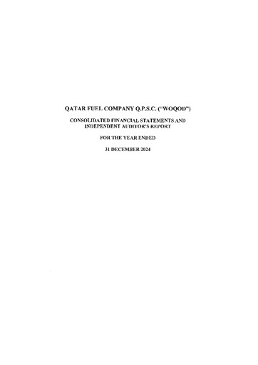 Thumbnail Qatar Fuel Company (WOQOD) Financial Statement 2024