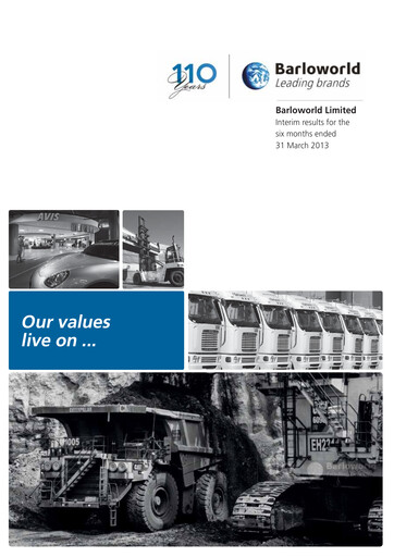 Miniature Barloworld Rapport semestriel 2013-h1