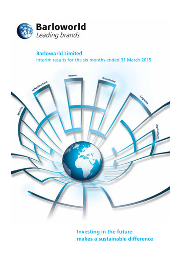 Miniature Barloworld Rapport semestriel 2015-h1