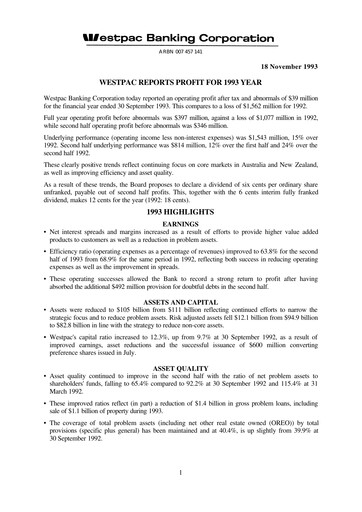 Thumbnail Westpac Banking Financial Report 1993