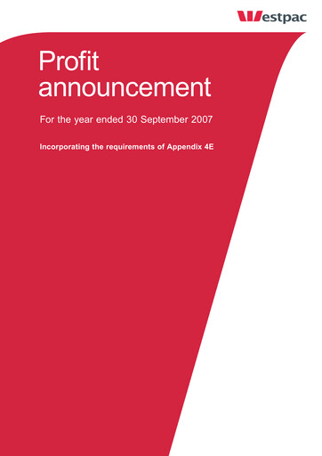 Thumbnail Westpac Banking Financial Report 2007
