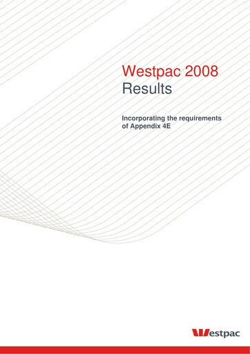 Thumbnail Westpac Banking Financial Report 2008