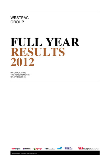 Thumbnail Westpac Banking Financial Report 2012