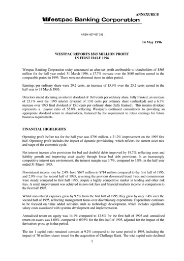 Thumbnail Westpac Banking Half-year Report 1996-h1