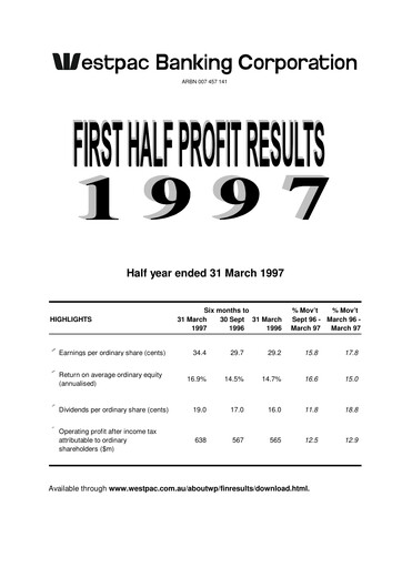 Thumbnail Westpac Banking Half-year Report 1997-h1